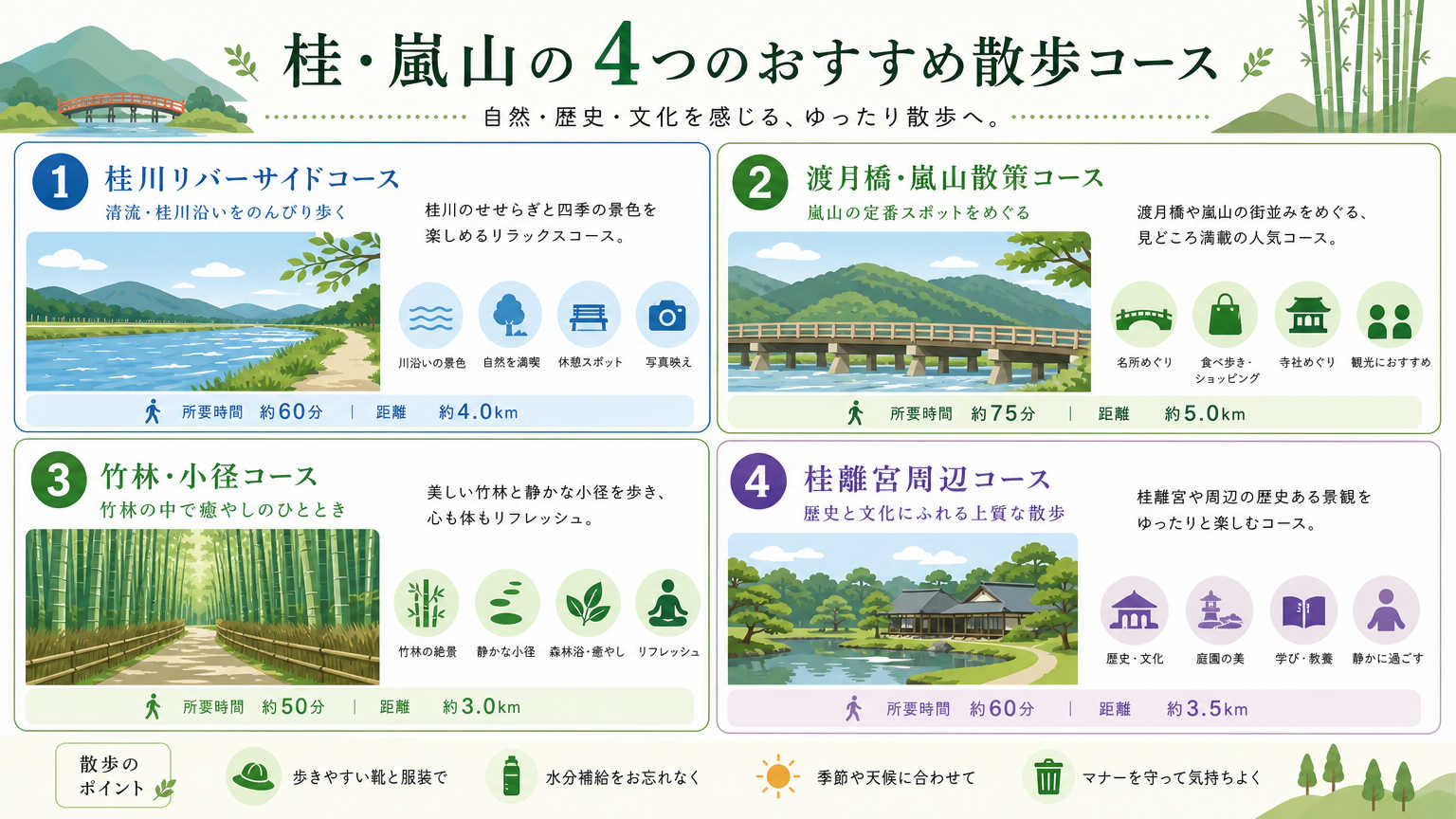 桂・嵐山方面のおすすめ散歩コース